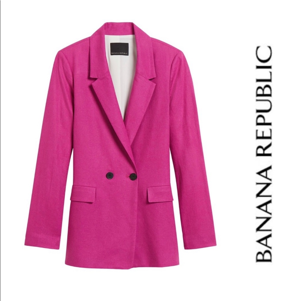 Banana republic pink linen blazer NWT 6P